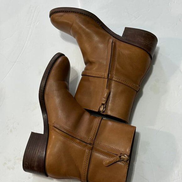 Tory Burch Miller Boots Gold Logo Size 7 - Picture 3 of 4